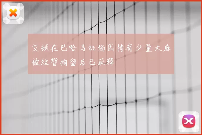 艾顿在巴哈马机场因持有少量大麻被短暂拘留后已获释